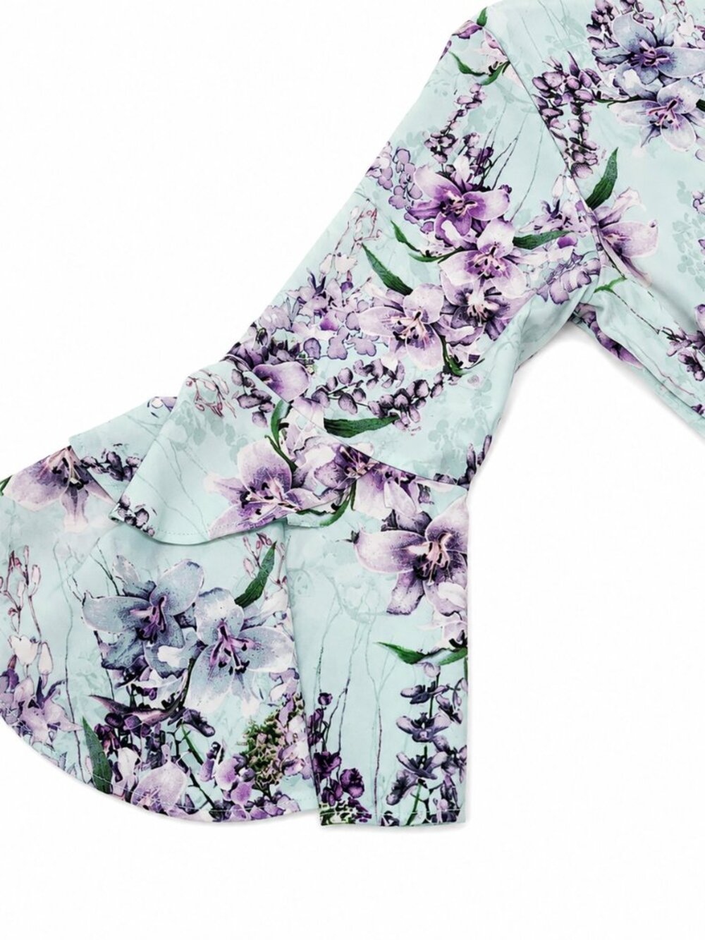 Belle by Kim Gravel Floral Bell Sleeve Top | Size M - Picture 3 of 5